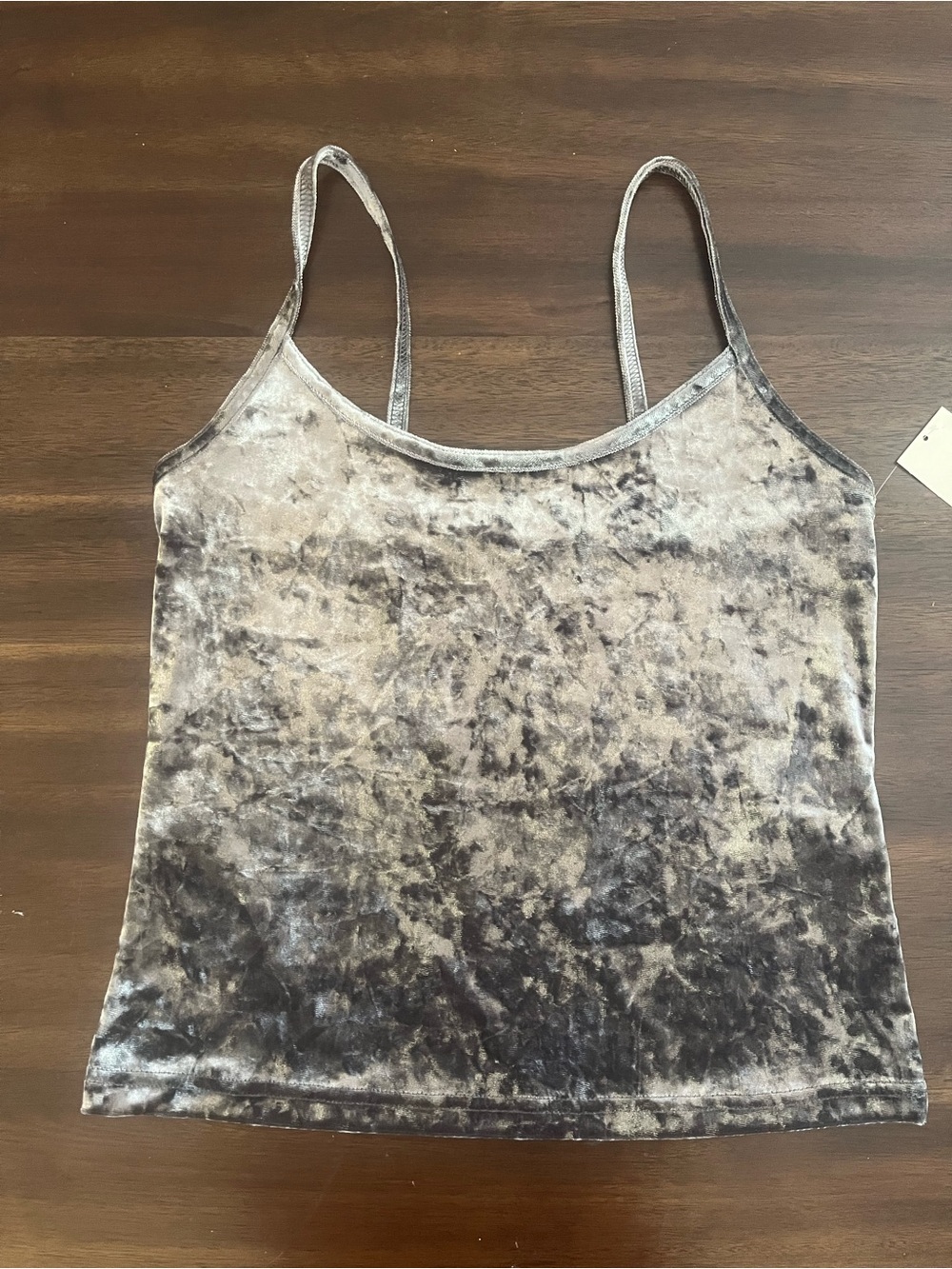 INC International Concepts Silver Gray Crushed Velvet Cami, robe and pants set